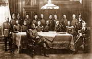 Kaiser Wilhelm II. mit Generalen und Admiral